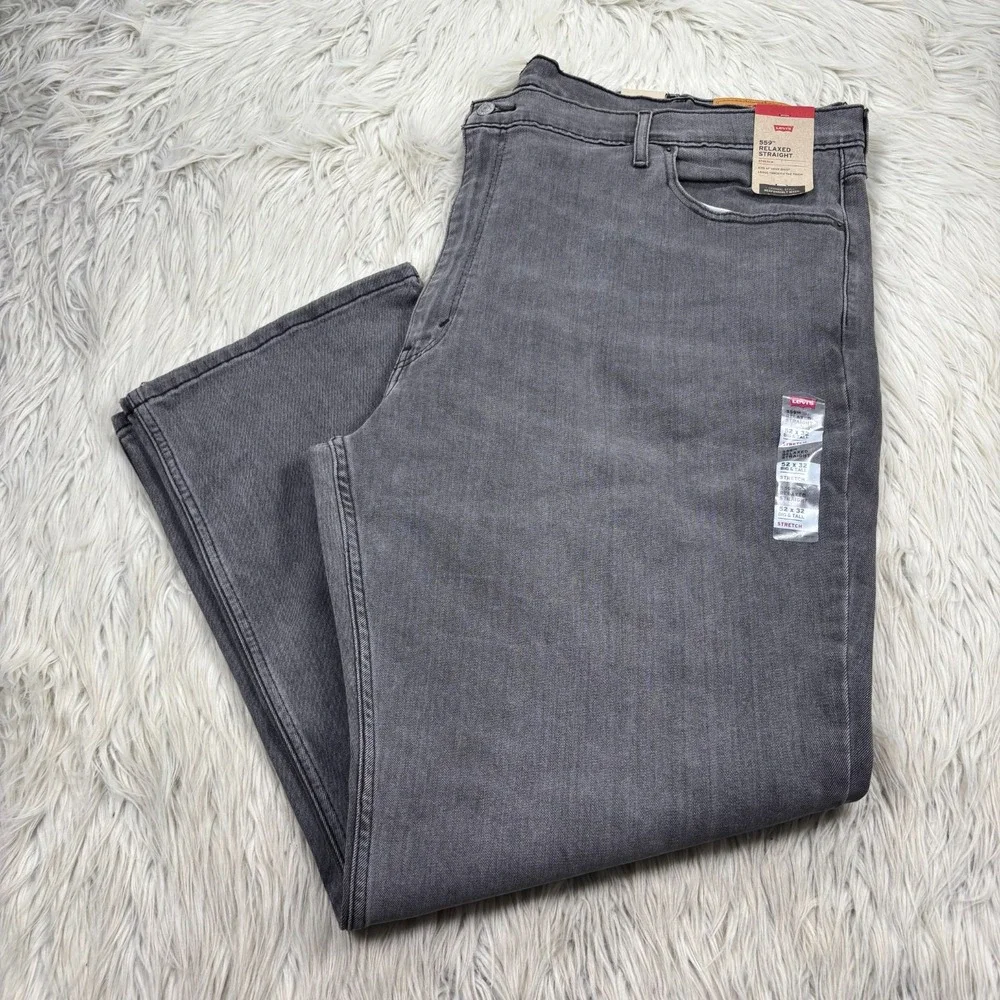NWT Levi's‎ Men's 52 x 32 Gray Wash 559 Relaxed Straight Leg Jeans